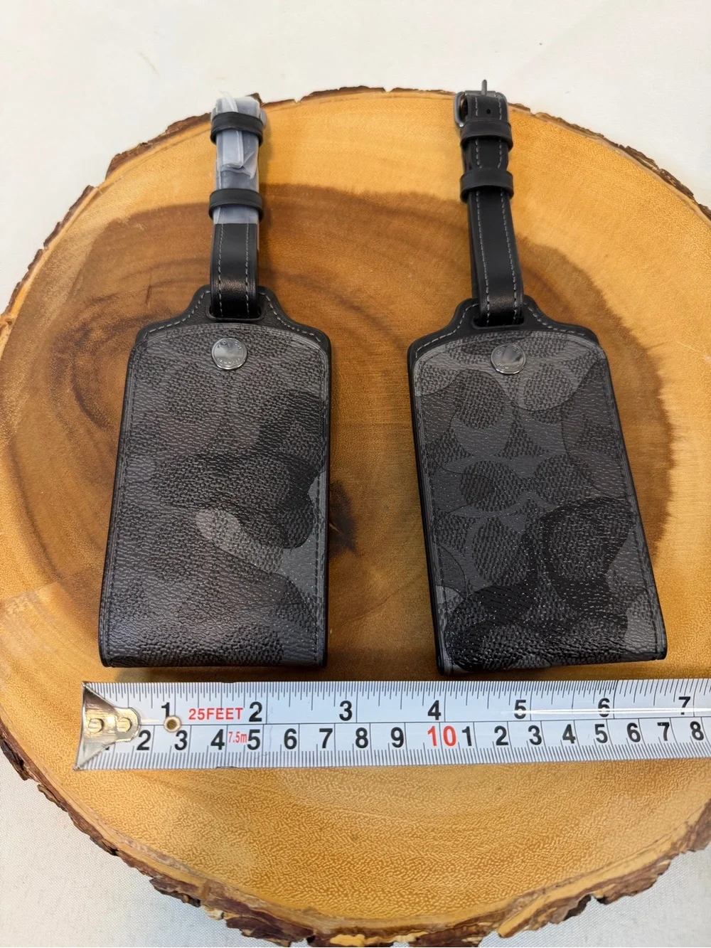 Set of 2 Coach Gray/Black Camo Luggage Tags New Retail $48 each